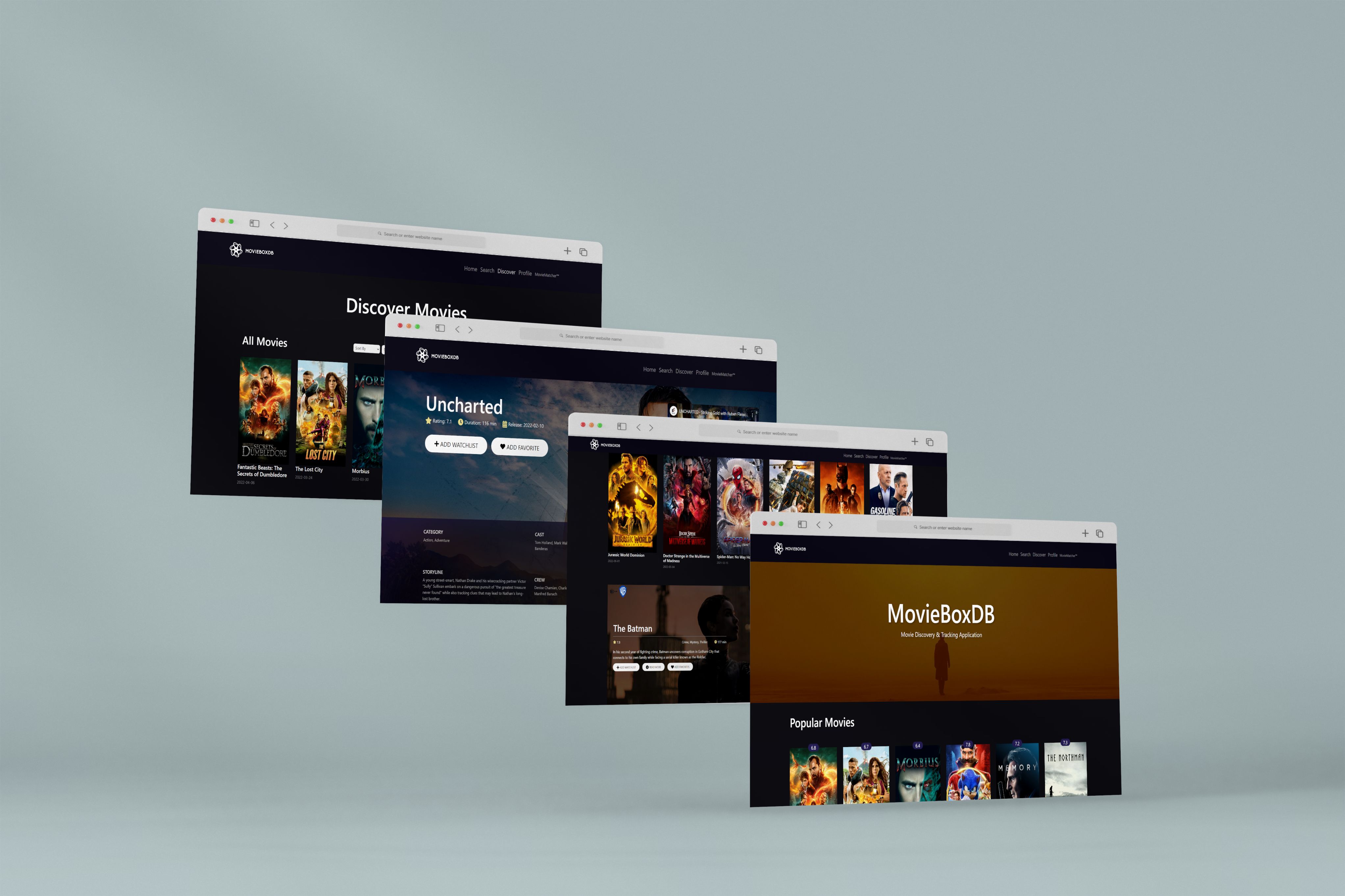 MovieBoxDB movie-browsing interface from the original project