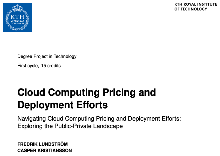 Cloud Computing Pricing and Deployment Efforts — thesis cover
