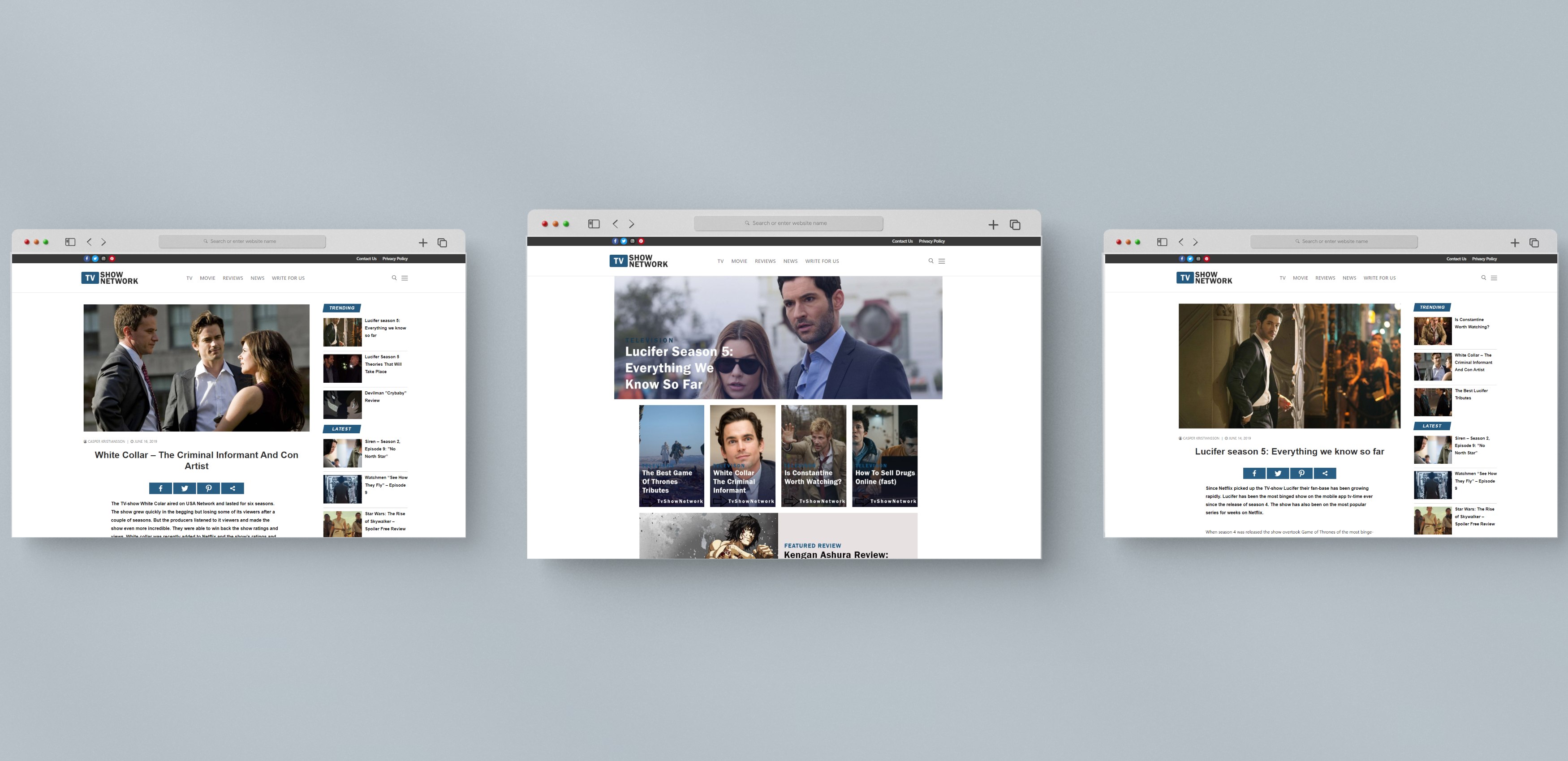 Historical TVShowNetwork WordPress article layout